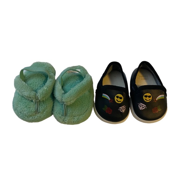 American Girl Doll Shoe Bundle Cool Expression Emoji Rainbow Diamond & Slippers - Picture 2 of 7